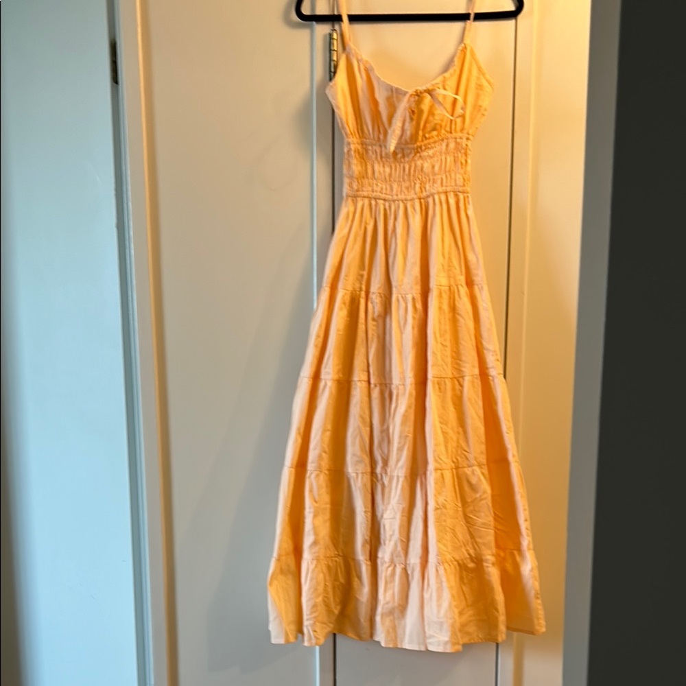 Lusana Elegant Peach Maxi Dress NWOT